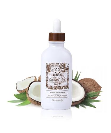 Coconut Oil Formula Body Oil Enriched with Vitamin E Moisturizing and Nourishing 3.38 fl oz