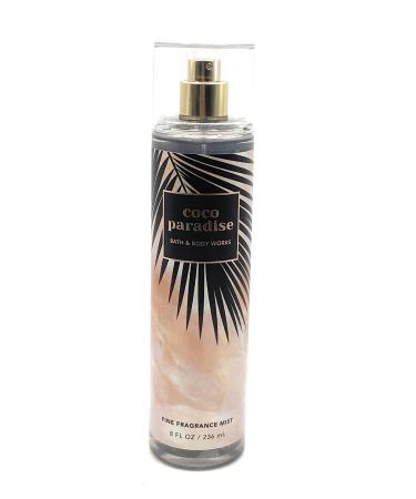 Bath and Body Works Coco Paradise Fine Fragrance Mist 8 Fluid Ounce Body Spray Black Square Logo Bottle