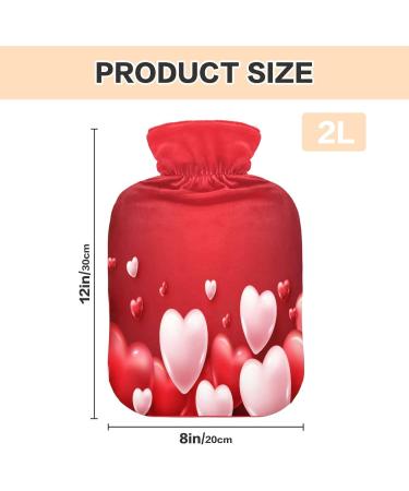 Buy Lovely Realistic Vector Heart Hot Water Bottle & Cover - Soft & Warm 2L for Winter Relief | Perfect for Bed Hand Neck & Shoulders - Buy Online on GoSupps.com