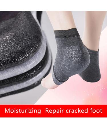 Moisturizing Heel Socks - Heel Socks for Dry Cracked Feet Gel Heel Repair Socks for Cracked Heels Moisture Socks for Women Dry Feet Moisturizing Spa Socks for Overnight Dark Gray - Buy Online on GoSupps.com