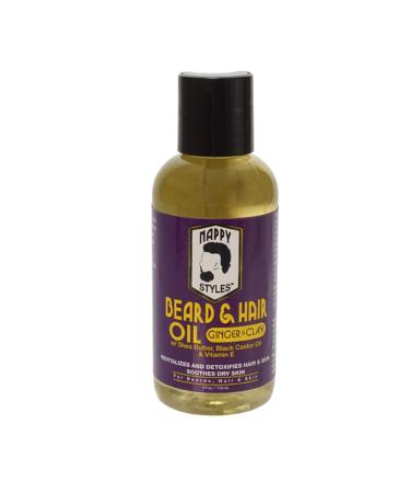 Nappy Styles Beard Oil - Ginger & Clay 4oz | Ultimate Beard Growth Oil for Men | International Shipping Available - Buy Online on GoSupps.com