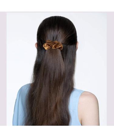 12 Pieces Silk Hair Scrunchies - Elastic Hair Bobbles Scrunchy FOR Women girls satin Hair Ties Ponytail Holder for Thick Thin Curly Hair 6 Colors (Natural) - Buy Online on GoSupps.com