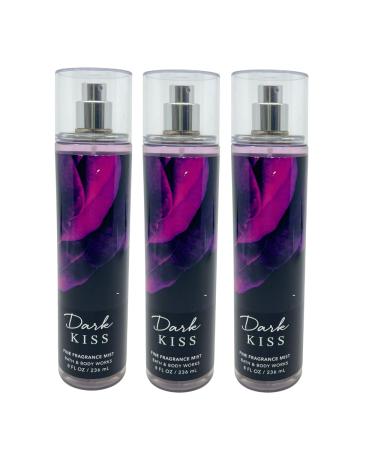 Bath & Body Works Signature Collection Dark Kiss Fine Fragrance Mist 8 Fl Oz (3-Pack)