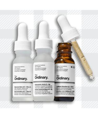 AETN Creations Ordinary Most-Loved Set of Hyaluronic Acid Niacinamide + Zinc and Caffeine Solution with AETN Keepsake Heart Gift Full Size 30ml Btls - Buy Online on GoSupps.com