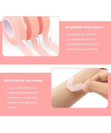Eyelash Extension Tape Kit - Breathable Non-Woven Adhesive with Heart Shaped Cutter | 6 Pink Rolls for Ladies Makeup - Buy Online on GoSupps.com