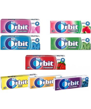 Wrigley's Orbit Chewing gum (Pack Of 20) Pick and Mix Peppermint Spearmint Watermelon Strawberry Bubblemint Blueberry Melon Apple Helps keep Teeth Clean And Mouth Fresh