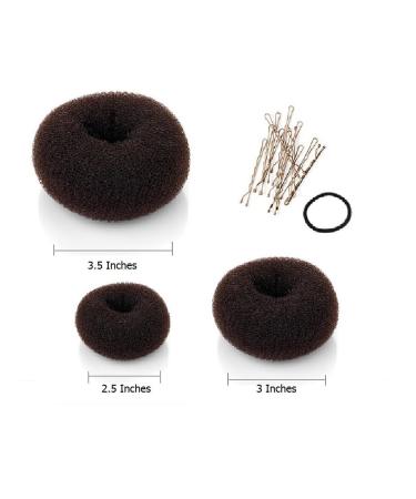 Frcolor Donut Bun Maker Set - 3pcs Hair Bun Makers (Large Medium Small) - Perfect for Stylish Hair Buns - Brown - Buy Online on GoSupps.com