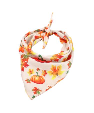 Dog Bandana Fall EYLEER Pet Puppy Dog Bandana Scarf Fall Autumn Thanksgiving Holiday Maple Leaf Pumpkin Bandanas Scarfs Bibs Pet Accessories for Puppy Dog Small Medium Large Boy Girl (Yellow Pumpkin)