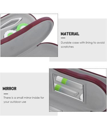 Healifty 2-in-1 Contact Lens Cases with Built-in Mirror Tweezer and Solution Dual Use Design Double Layer Portable for Home Travel Red - Buy Online on GoSupps.com