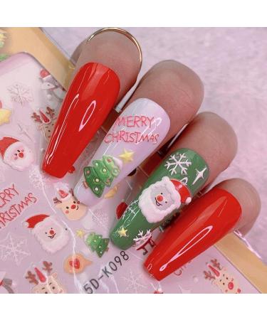 Xmas Decals Bird Festive Design Nail Art Decoration Snowflakes Nail Stickers Winter 5D Embossed(5D-K099) - Buy Online on GoSupps.com