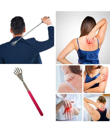 Shanfeilu Telescopic Back Scratcher & Hand Massager - 2-Piece Portable Metal Claw for Itching Relief | Ideal for Travel & Home Use - Buy Online on GoSupps.com