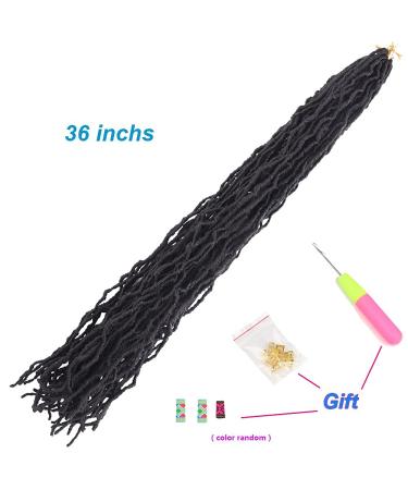 CLSFATION 36 Inch Faux Locs Crochet Braids Hair - 6 Pack Super Long Goddess Locs for Women - Pre-looped Synthetic Afro Roots Braid Collection - 1B - Buy Online on GoSupps.com