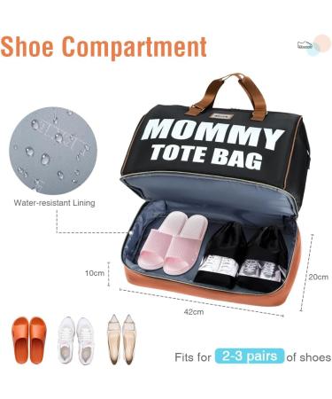 Lekebaby Baby Changing Bag Nappy Tote Diaper Bag with Storage | Messenger Bag for Mom and Dad | Black - Buy Online on GoSupps.com