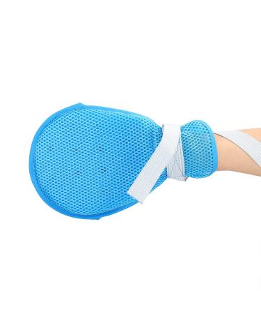 Fixed Restraint Gloves for Elderly | Anti-Scratch Non-Sterile Palm Protectors with Soft Plate Strap (Blue) - International Shipping Available - Buy Online on GoSupps.com