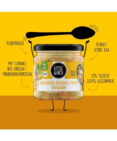 Little Lunch Organic Chicken Soup Vegan - 6 x 350g | Chicken Noodle Pot | Meat Alternative | No Added Sugar & No Artificial Additives | Perfect for Veganuary - Buy Online on GoSupps.com