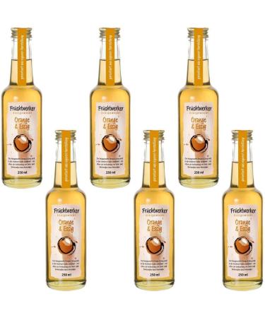 Fruchtwerker fruit worker orange & vinegar with real fruit juice 6 x 250ml glass bottle