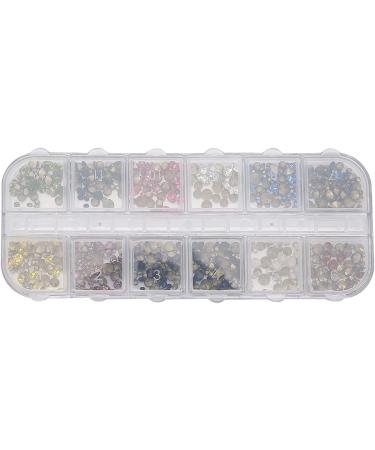 Nail Art Rhinestones 12 Grids DIY Decoration Glitter Manicure Tool Fashionable and Delicate Safe for Household and Salon - Buy Online on GoSupps.com