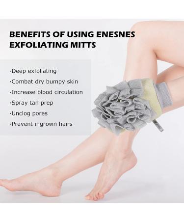 ENESNES 2-in-1 Exfoliating Glove for Body Scrubbing and Dead Skin Removal - Beige - Buy Online on GoSupps.com