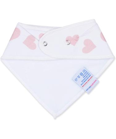 Dotty Fish Organic Cotton Bandana Bibs | Super Absorbent Teething Bibs for Babies | Pink Hearts | Unisex - Buy Online on GoSupps.com