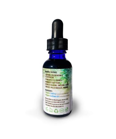 Organic Comfrey Medicinal Herbal Oil - Raw & Non-GMO, Wound Healing, Skin-Cell Regeneration, Scar Reduction, Anti-Inflammatory - Excellent Carrier Oil - Buy Online on GoSupps.com