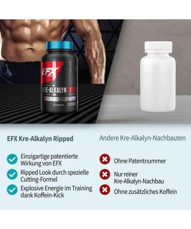 Buy EFX Kre-Alkalyn Ripped 120 Caps - High-Quality Pre-Workout Supplement for Weight Loss & Muscle Gain - Ships Internationally - Buy Online on GoSupps.com