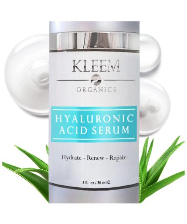Pure Hyaluronic Acid Serum for Face with Vitamin C Vitamin E and Green Tea Plant-Powered Anti-Aging Hydrating Serum Best for Firming Repairing Moisturizing Plumping Fine Lines 1 fl oz