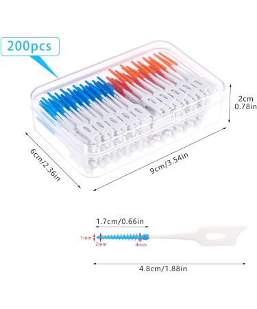 200 Interdental Brushes - Silicone Dental Brushes with Box | Portable Dual-House Floss Sticks for Effective Tooth Cleaning - Green Orange Blue - Buy Online on GoSupps.com