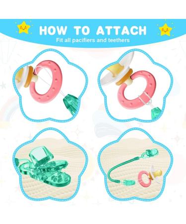 Vicloon Baby Dummy Clips 5 Pcs - BPA Free Soother Pacifier Chain Holder for Teether Toy - Green - Buy Online on GoSupps.com