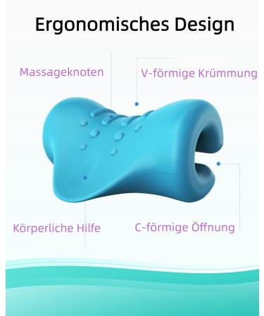 Hadsomun Neck & Shoulder Relaxer - Portable Cervical Pillow for Neck Posture Correction & Jaw Pain Relief - Chiropractic Support by Blauer See - Buy Online on GoSupps.com
