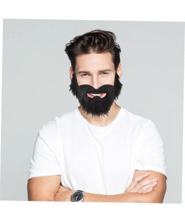 Totority 4 pcs fake beard prom decor halloween props short beard makeup party supplies Toy elder artificial Blackx3pcs 21X15X0.1CMx3pcs - Buy Online on GoSupps.com