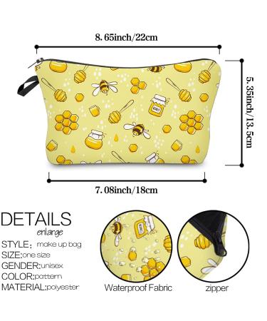 Adorable Honey Bee Cosmetic Bag for Women | Roomy Makeup Organizer Travel Toiletry Bag - Buy Online on GoSupps.com