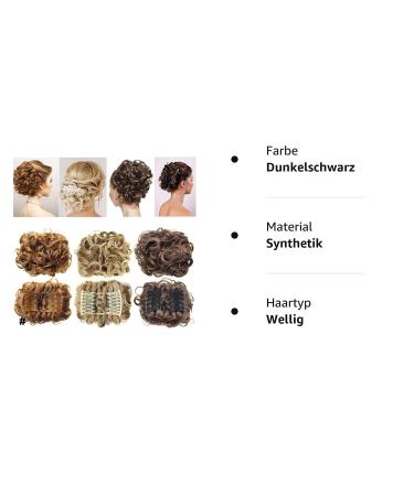 Fashion Undulating Hair Extensions | Wavy Hair Tendrils & Messy Buns | Voluminous Black Ponytail Scrunchies - Buy Online on GoSupps.com