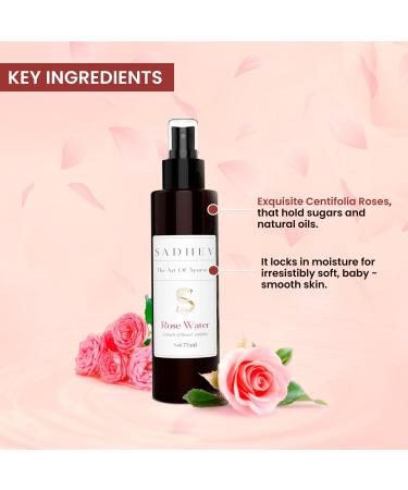 Buy Sadh ev 100% Organic Rose Water Face Mist - Glowing & Pore Tightening Toner 75ml | International Shipping Available - Buy Online on GoSupps.com