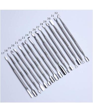 1pcs Double-end Nail Art Cuticle Remover Stainless Steel Manicure Pedicure Pusher Fork Scissor Trimmer 2-ways Nails Tool 27 - Buy Online on GoSupps.com