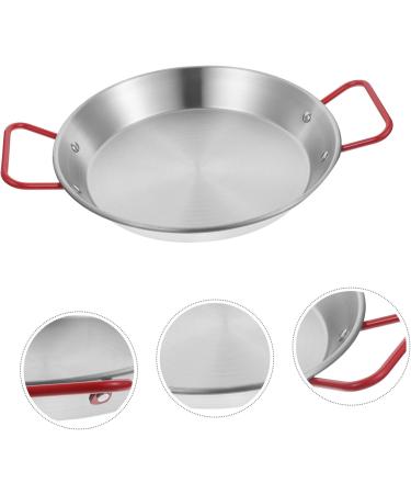 Garneck Roaster Pan with Lid Outdoor Paella Maker Culinary Tools Granite Frying Pan Baking Dish with Lid Roasting Pans Chicken Fried Stainless Steel Saucepan Enamel China Korean 20*16CM Silver - Buy Online on GoSupps.com