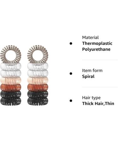 12 Pcs Spiral Hair Ties MultiColor Hair Bands No Crease Phone Cord Hair Ties No Damage Waterproof Plastic Spiral Ponytail Holder Hair Bands for Women Girls Hair Bobbles Accessories (12 Count) - Buy Online on GoSupps.com