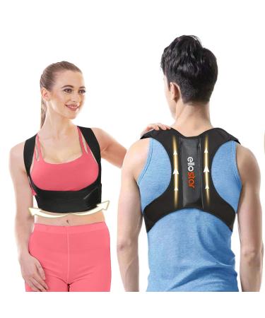 ellostar Back Brace Posture Corrector for Women and Men  Lumbar Shoulder and Back Straightener Posture Improvement Pain Relief (Large) Lower Chest 33 -39 Inch
