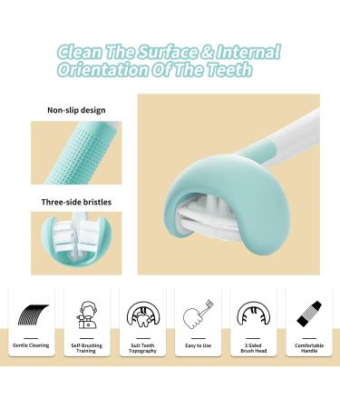 3 Sided Toddler Toothbrush - Soft Bristles Kids Toothbrush for Autism & Sensory Needs | Gentle Silicone Clean for Each Tooth - Buy Online on GoSupps.com