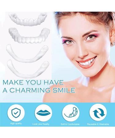 ALYOU 2 Pairs Cosmetic Denture Natural False Tooth to Place Perfect Smile Denture Temporary Denture Removable Denture Upper and Lower Cosmetic Dentures for Bad Teeth - Buy Online on GoSupps.com