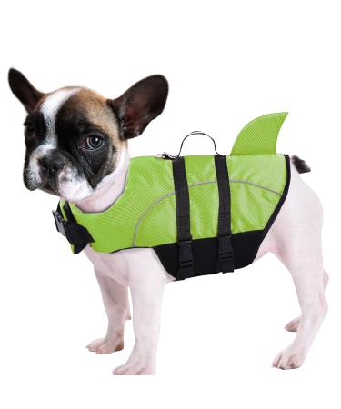 Queenmore Dogs Wowers RipStop Huideling Dog Lifeguard vest for dogs Knuffelwuff Wallpasters Medium Small large lifesaver with lifting handle for kayak swimming (green s) s Green