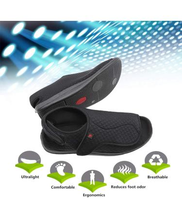 Extra Wide Open Toe Diabetic Sandals for Elderly Women - Black, Size 10 - Buy Online on GoSupps.com