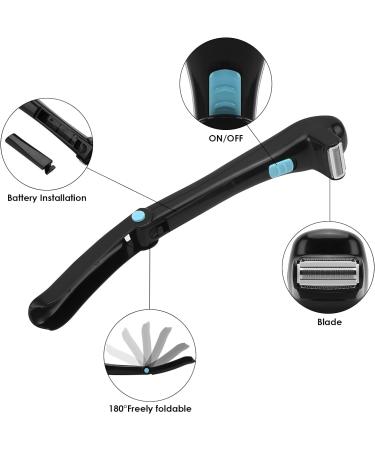Electric Back Shaver - Foldable Grooming Tool for Men | Wet or Dry Shaving | Body Hair Trimmer - Buy Online on GoSupps.com