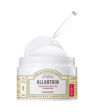 Dermatory Allantoin Hypoallergenic Moisturizing Cream Pads - 60 Count | For Dry and Sensitive Skin | 20 Toxic-Free Formula - Buy Online on GoSupps.com