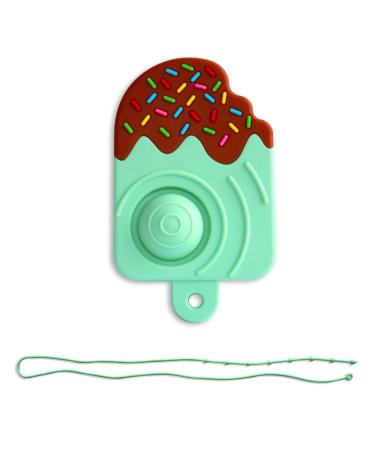 FATEORT Baby Teething Toys for Babies 6-12 Months  100% Silicone Teething Toy  Christmas Gifts Popsicle Shape with Press Teether chew Toys  BPA Free  Relief 6+Months Baby Teething Discomfort Mint Green