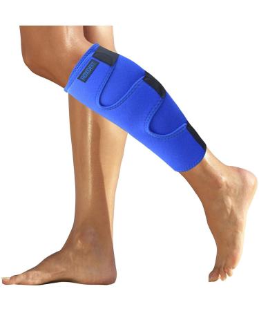 Calf Brace for Torn Calf Muscle and Shin Splint Relief - Calf Compression Sleeve for Strain, Tear, Lower Leg Injury - Runners Neoprene Splints Wrap for Men and Women