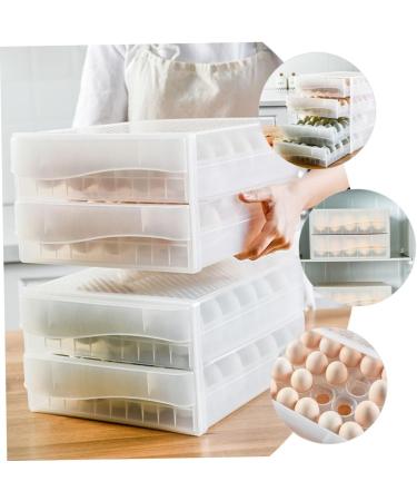Healvian 2pcs Egg Storage Box Eggs Refrigerator Food Tray Fridge Clear Egg Tray Egg Holder re-usable White 26x34x8.5cm - Buy Online on GoSupps.com
