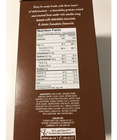 President's Choice Nanaimo Bar Baking Mix 740g - Authentic Canadian Recipe | 1.63 lb Pack - Buy Online on GoSupps.com