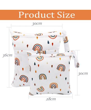 FenFang Wet Dry Bag for Cloth Diapers - Waterproof Reusable Zipper Bag (White Rainbow) - Buy Online on GoSupps.com