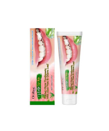 Oralhoe Herbal Clove Toothpaste with Aloe Vera and Guava Leaf Peppermint Extract for Fresh Breath Stain Removal 100g