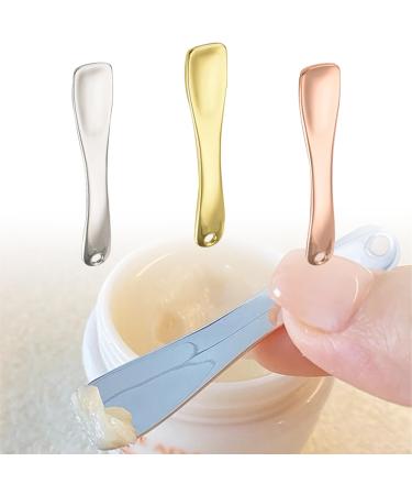 Metal Makeup Spatula Tool - Spatula for Skincare Cosmetic Scoop for Creams Lotions Masks - Makeup Spatula in Rose Gold Silver and Gold Colors